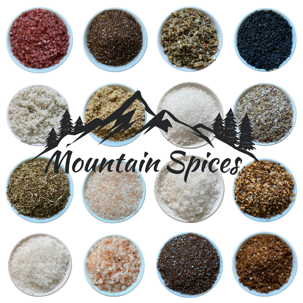 Salt Lovers Gift Set - Set of 16 Gourmet Salts by Mountain Spices® - Hand-packed in Small Batches - No Fillers, All Natural Ingredients